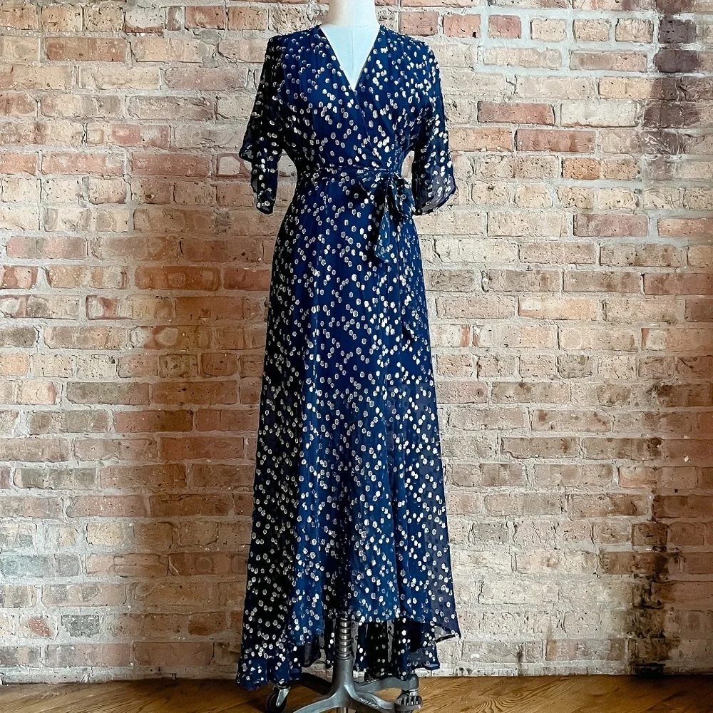 Hutch Gemma Maxi Dress in Metallic Navy - Picture 4 of 15